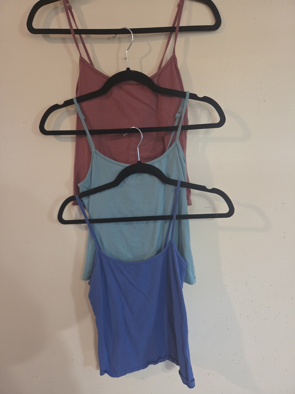 SO Women's Spaghetti Strap Cropped Camisoles Lot - Rose, Mint, Periwinkle